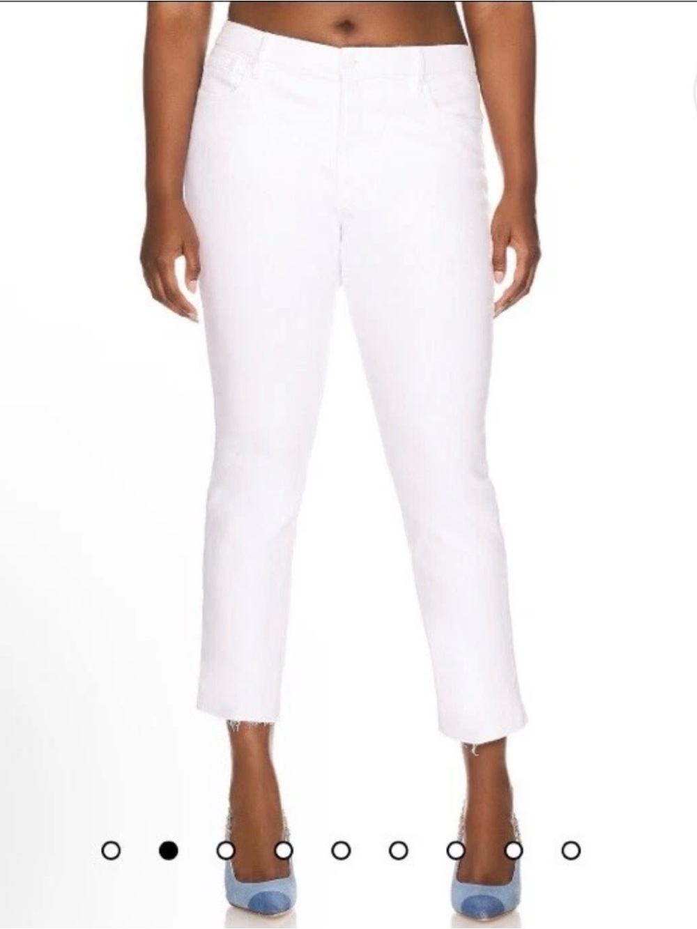 Good American Good Leg Straight High Rise Raw Hem Jeans